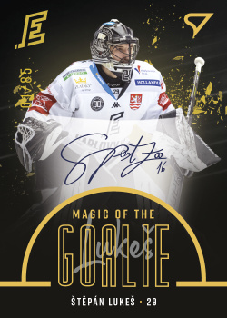 Stepan Lukes Karlovy Vary Tipsport ELH 2022/23 SportZoo 1. serie Magic of the Goalie Auto /85 #MGS-SL